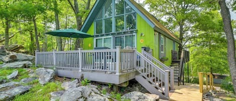 Great Cacapon Vacation Rental | 1BR + Loft | 1BA | Stairs Required for Entry