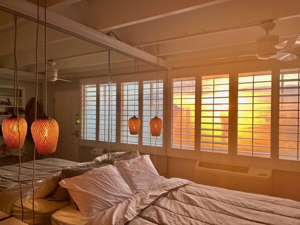 Bed area at sunrise
