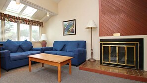 Living room with fireplace