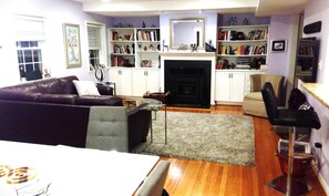 Living room with fireplace