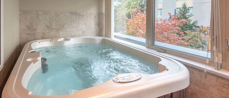 Soak sore muscles in the jacuzzi