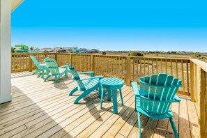 Start off your day on the partially covered deck