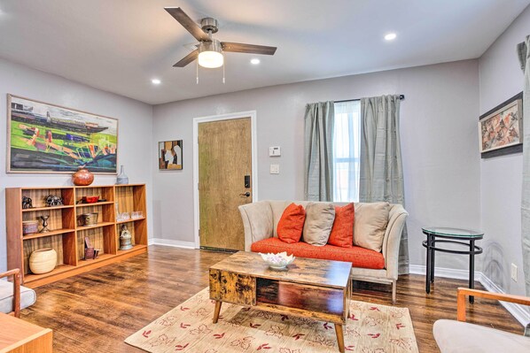 Oklahoma City Vacation Rental | 2BR | 1BA | 740 Sq Ft | Access Only By Stairs