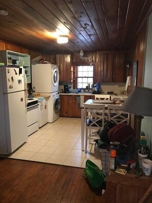Indoors, Refrigerator, Washer, Chair, Lamp