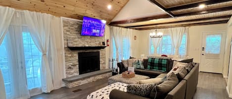 2nd floor 
Living room, fireplace