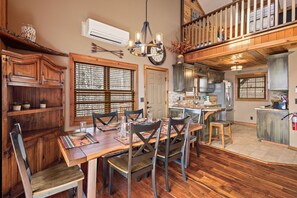 Kitchen and Dining with Loft Above