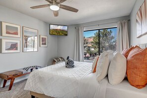Bedroom with Queen Bed and 42" Smart TV