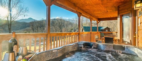 Take a soak in the hot tub while taking in the mountain views. When you're done slip into a comfortable robe and relax away your worries. 