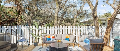 The private outdoor living room will be one of your favorite places to hang out 