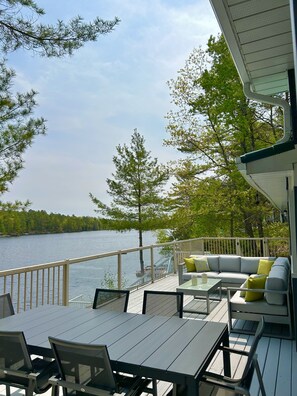 600 sq ft deck overlooking the water