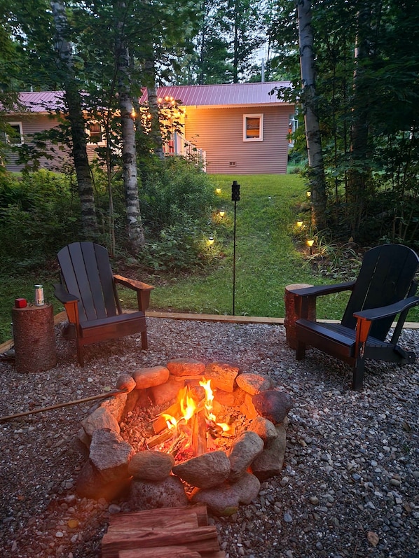 outdoor firepit area