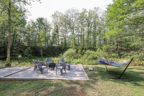 Fire Pit and Hammock Area Across From Bungalow