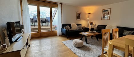 Spacious open plan living room and dining area