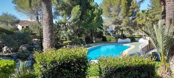 Piscine partagée . Accès depuis la terrasse