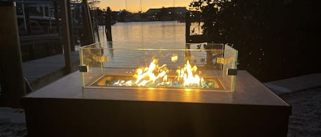 Fire table and sunsets