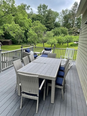 Patio overlooking property surrounded by nature. Enjoy your morning coffee here.