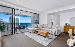 Experience luxury living while lounging around this elegant living room