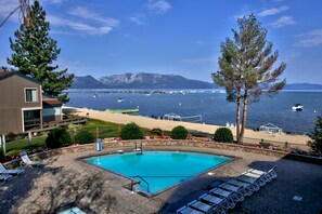 Lakeside pool has one of the best locations in all of Tahoe