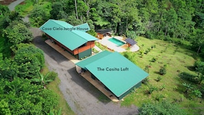 Drone view of Casa Cielo Jungle House Compound.