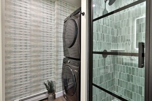 Bathroom equipped with washer and dryer