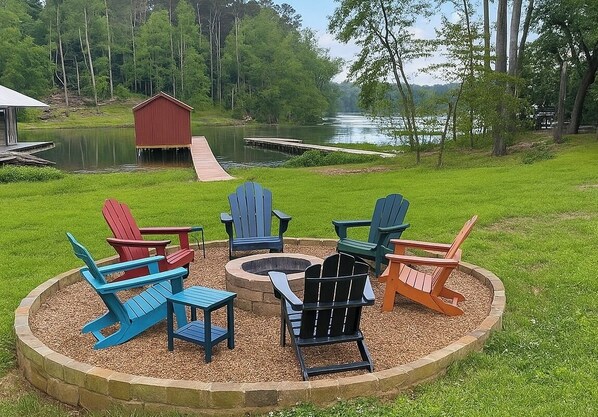 Fire pit & Boathouse
