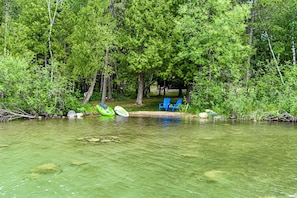 You have access to your own private beach area! Perfect for your kids to play and swim. 