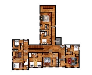 2nd Floor Plan - 201,202,203,204