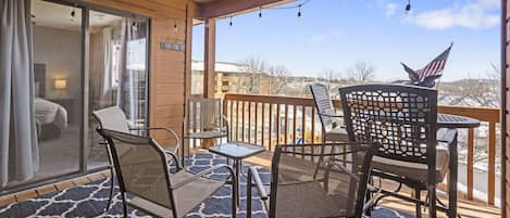 Balcony with outdoor seating and amazing views