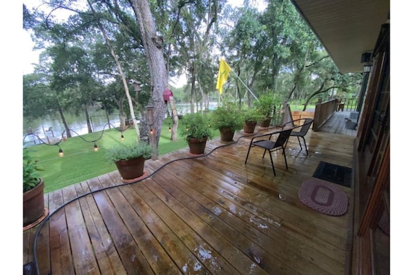 Back deck river view.