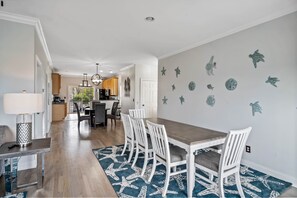 Dining table with seating for 8