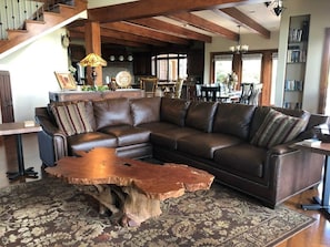 Main Floor Living Room with leather sectional