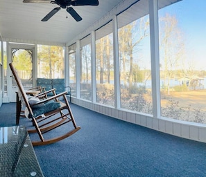 The perfect place to relax after a long day on the lake or to wake up and enjoy your morning coffee  - private screened in porch.