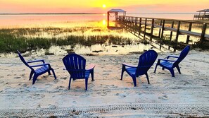 Your Private Beach & dock. Sunsets are amazing!