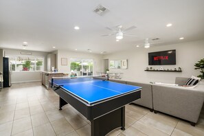 Stream your favorite shows while playing a fun game of ping pong.