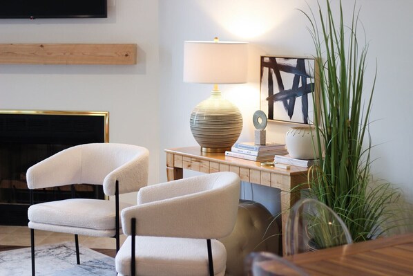 Living Room with lake view