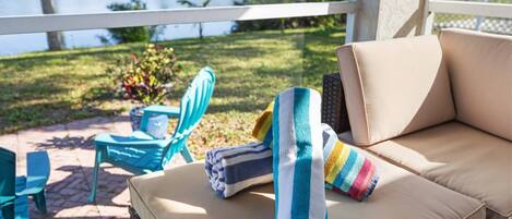 Picture yourself relaxing on the screened porch.