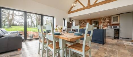 Waterside Barn: An overview of the spacious kitchen/diner