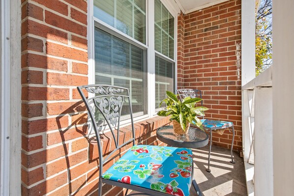 The front stoop is perfect for a morning cup of coffee.