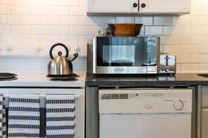 Granite countertops in the remodeled kitchen
