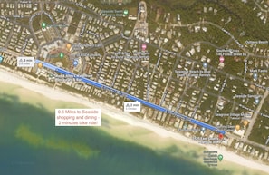 Walkable to Seaside, with lots of shopping and dining