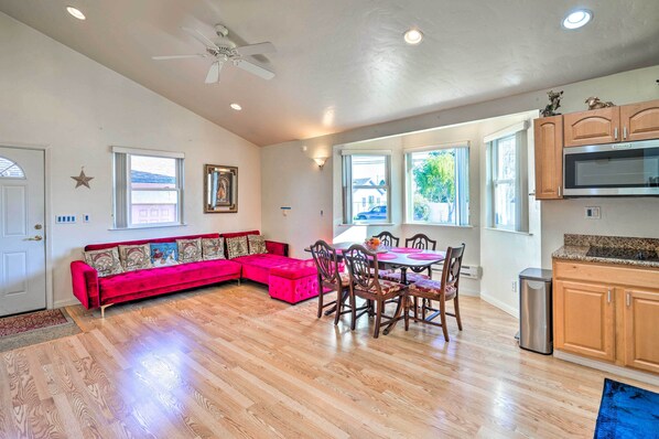 San Bruno Vacation Rental | 2BR | 1BA | 679 Sq Ft | Stairs Required for Entry