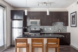 Fully equipped kitchen so you can cook (or not!)