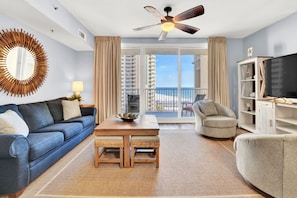 Stunning views from the beautifully decorated living room.