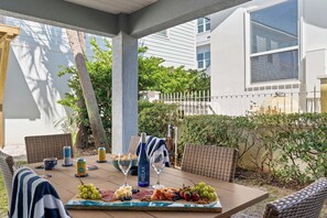 Gather around the outdoor dining table