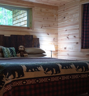 Fall asleep to the calming sounds of the surrounding 100 acres of forest.