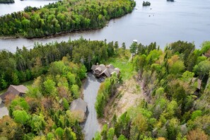 Chalet waterfront on Lily Bay, Moosehead Lake.