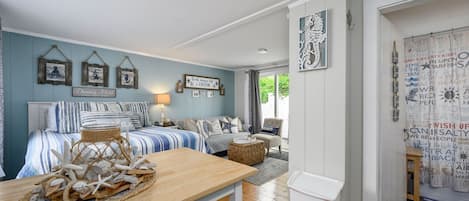 Queen size bed in open living area - 200 Captain Chase Road Dennis Port