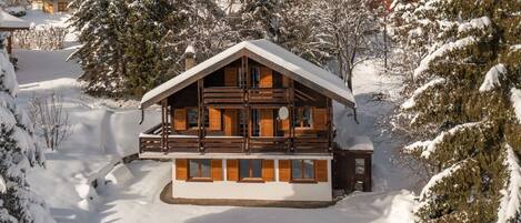 Schnee, Eigentum, Fenster, Gebäude, Pflanze, Haus, Steigung, Holz, Baum, Lärche