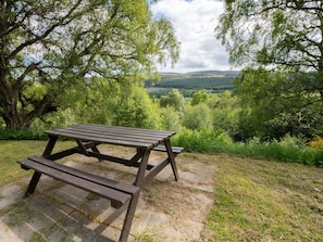 Pflanze, Außenbank, Himmel, Wolke, Möbel, Picknicktisch, Natürliche Landschaft, Baum, Gartenmöbel