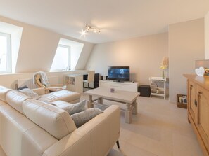 Couch, Furniture, Comfort, Table, Interior Design, Living Room, Wood, Window, Television, Building